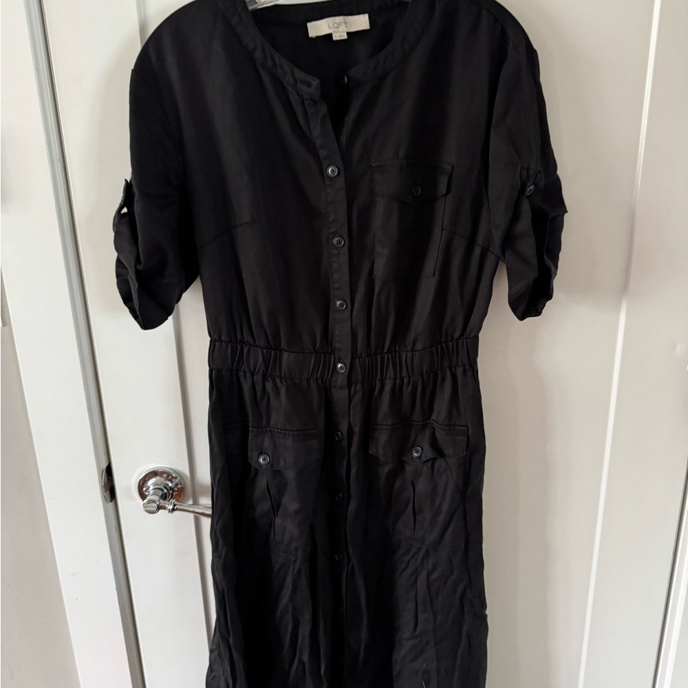 LOFT Black Long Sleeve Dress